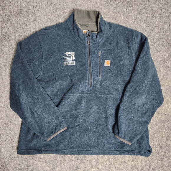 Carhartt Other - Carhartt Fleece Sweater Men 2XL XXL Blue Dalton Half Zip Long Sleeve Workwear‎